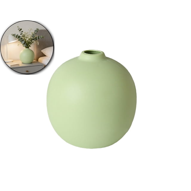 Round Vase – 3.86" Modern Plastic Planter for Tabletop, Shelf & Office Decor – Lightweight, Shatterproof & Easy-Clean Centerpiece