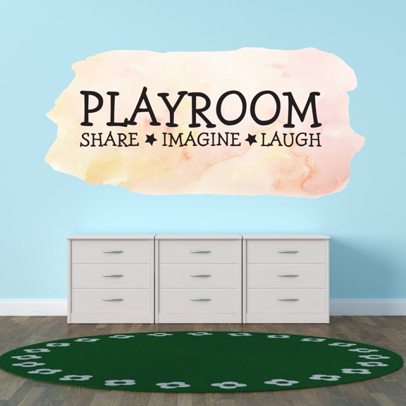 Quotes & Sayings Wall Decals for Children Playroom - Playroom Rules for Kids Playroom DIY & Creativity Boy Girl Bedroom Wall Sticker - Size: 40 In x 20 In