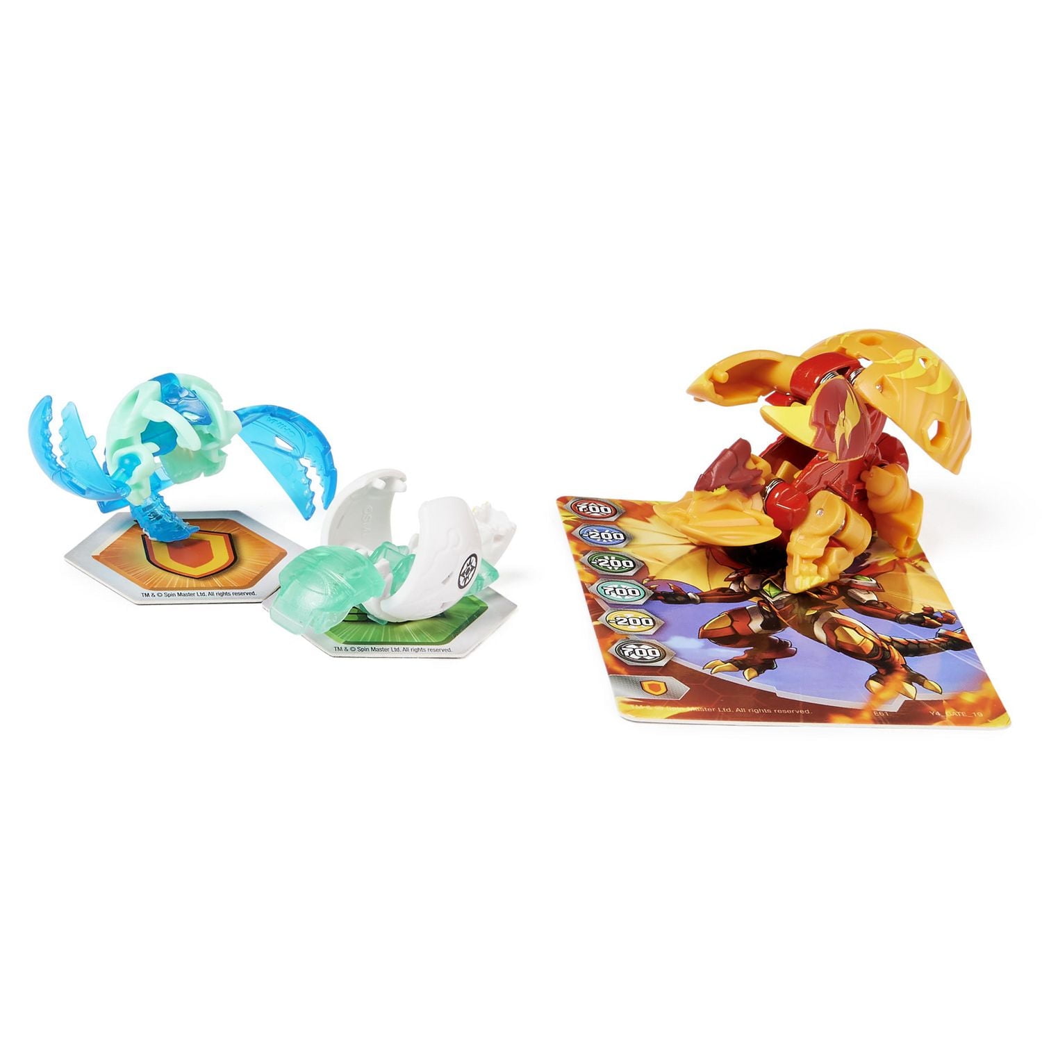 Bakugan Evolutions, Coffret Platinum Power Up Colossus et Nano Riptide et Siphon, figurine articulée Bakugan True Metal, 2 Nanogan, 2 BakuCores, 2 cartes Maîtrise, jouets pour garçons à partir de 6 an