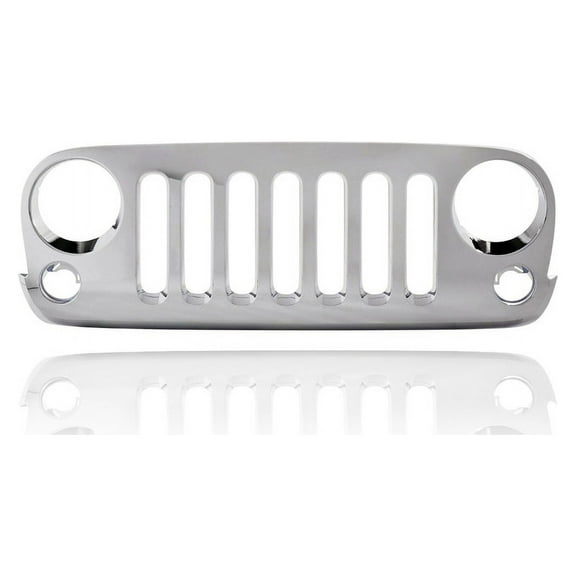 Grille - Compatible/Replacement for '07-17 Jeep Wrangler ('18 Wrangler-JK) - Chrome - 68046306AB