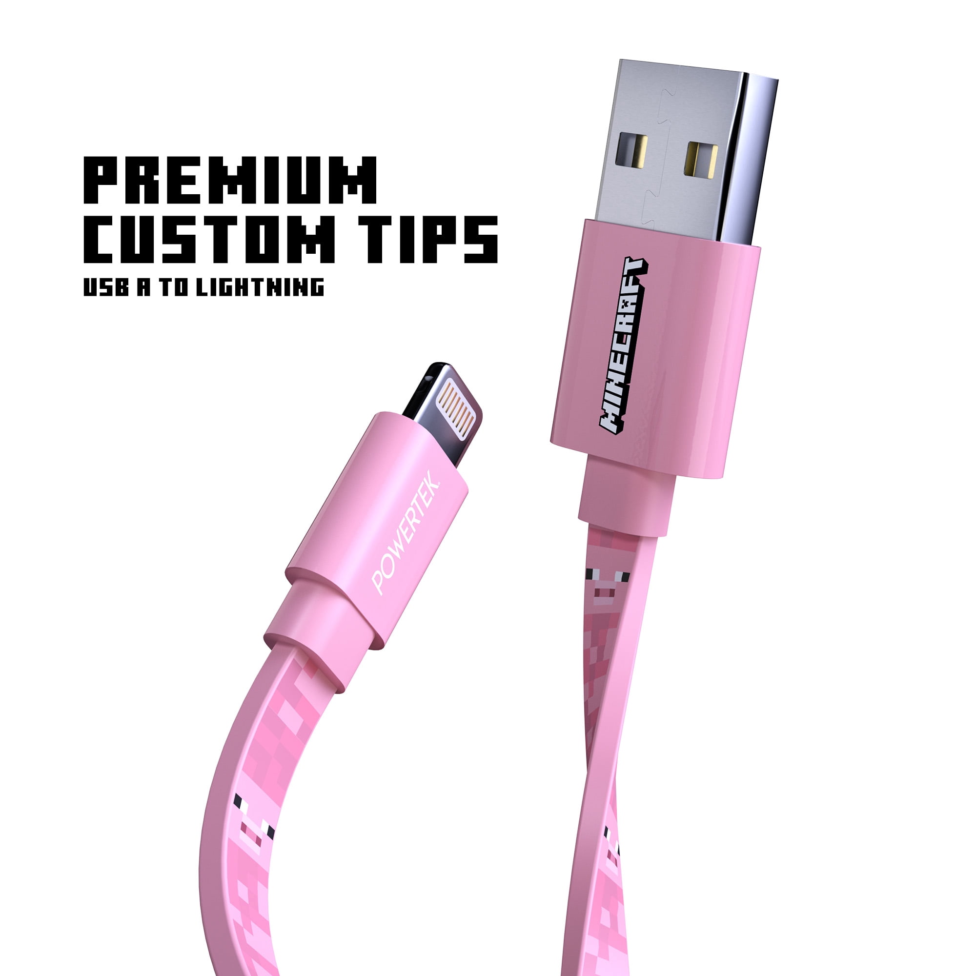 Liquipel Powertek Minecraft USB-A to Lightning - Pig