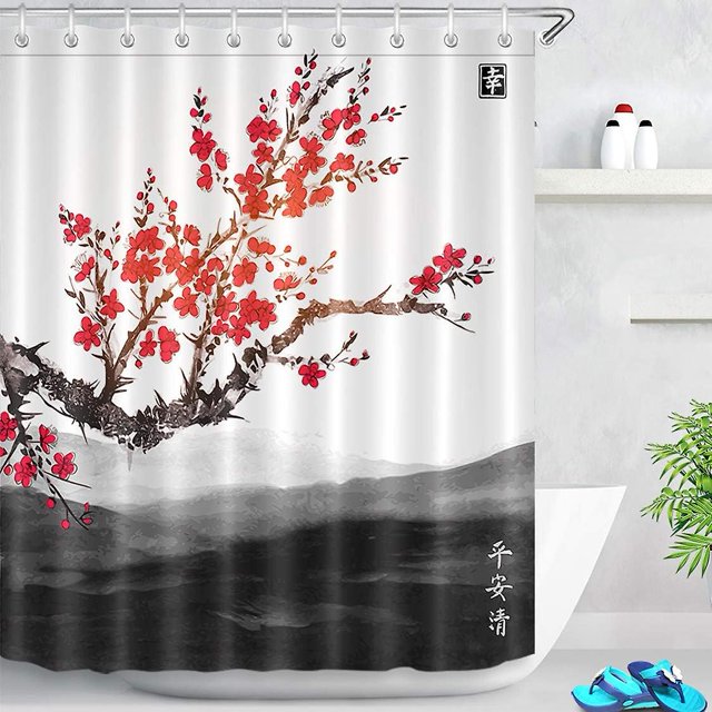 Ventas promocionales Cortina de ducha, Tejido de poliéster, Cortinas de baño extra largas, Decoración de baño antimoho impermeable, Accesorios para el hogar con gancho para cortina