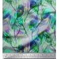 thumbnail image 1 of Soimoi Poly Georgette Fabric Peacock Feather Printed Craft Fabric by the Yard 52 Inch Wide, 1 of 3
