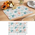 thumbnail image 6 of Teal Red Coastal Placemats Set of 12 Beach Nautical Sea Turtle Coral Starfish Vintage Place Mats Indoor Wipeable Table Mats Washable Dining Table Placemats for Kitchen Holiday Party Decor 13x19 Inch, 6 of 9