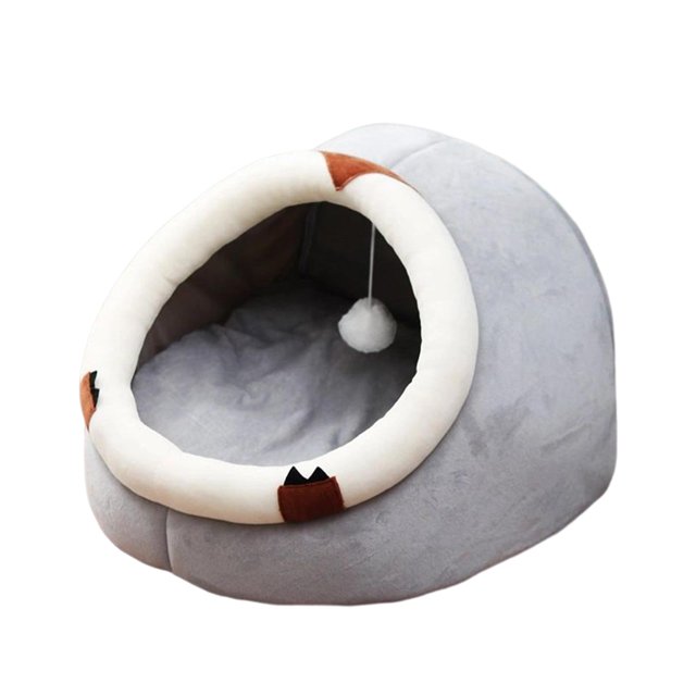 Cama grande para gatos, casa para mascotas con juguete colgante, cama para dormir para perros, perrera inferior antideslizante Perezoso M Yuyangstore Camas para gatos