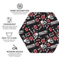 thumbnail image 3 of Honeii Vintage Skull Casino print Leather Coaster Set of 4, ideal for safeguarding your furniture from drinks spills and effortless cleanup-Hexagon, 3 of 6