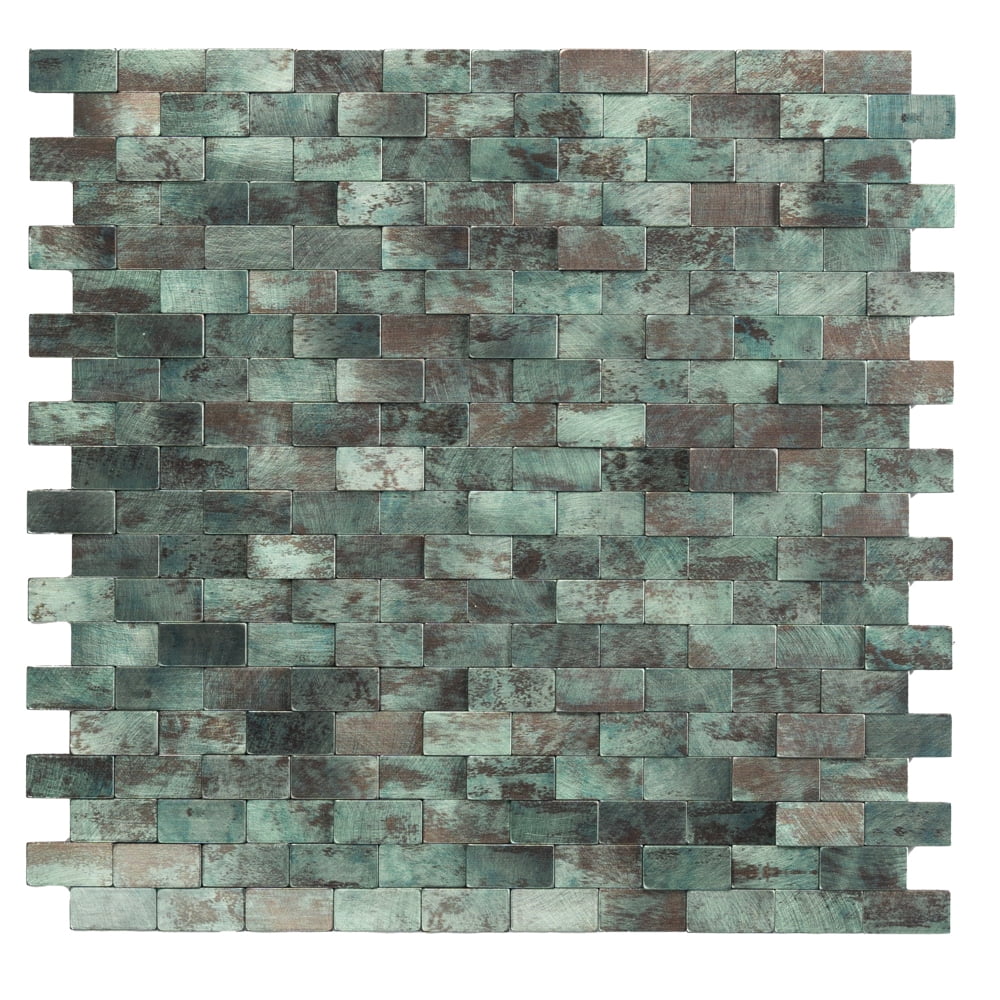 10pieces Striped and long-shaped Self-Adhesive Aluminum Composite Mosaic Peel-and-Stick Tiles No Grout, Easy DIY Backsplash & Accent Wall – Scratch, Splash & Heat-Resistant Metal Finish 11.8"x11.7"