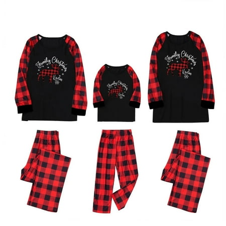 

Dezsed Matching Family Christmas Deer Pajamas Xmas Pjs Women Men Plaid Clothes Holiday Sleepwear