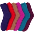 thumbnail image 4 of ToBeInStyle Women's Pack of 6 Soft Plush Warm Fuzzy Winter Socks - Deep Colors, 4 of 7