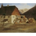 thumbnail image 2 of Erasmus Von Engert 14x12 Black Ornate Wood Framed Double Matted Museum Art Print Titled: The Large Hammer House in Hirschwang on the Rax (1825), 2 of 5
