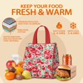thumbnail image 5 of Pioneer Flower Floral Print Pattern Insulated Lunch Bag for Women & Adults,Large Portable Soft Cooler Lunch Bag,Thermal Food Storage Tote with Pearl Cotton,8.66L,8.75x5.75x9.5 Inch, 5 of 6