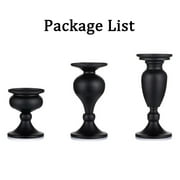 Sziqiqi Vintage Black Candle Holders for Pillar Candles Metal Set of 3