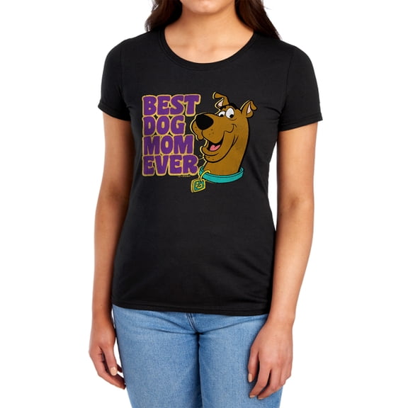 Scooby-Doo Mother's Day Best Dog Mom Ever Women's T Shirt, Black, 2X-Large