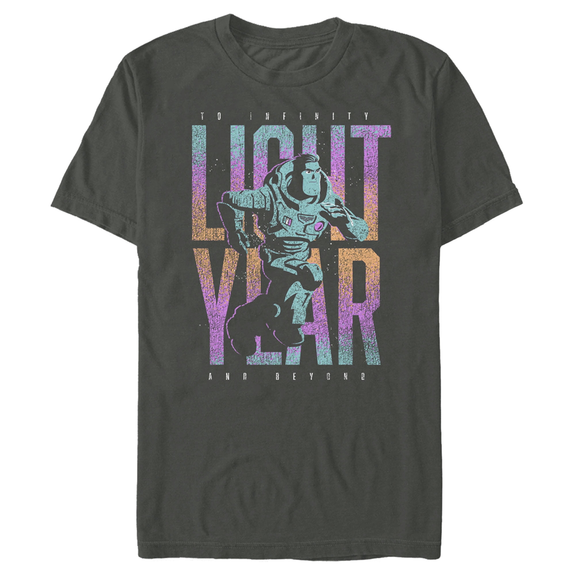 Men's Lightyear Buzz Lightyear Running to Infinity and Beyond  Graphic Tee Charcoal X Large