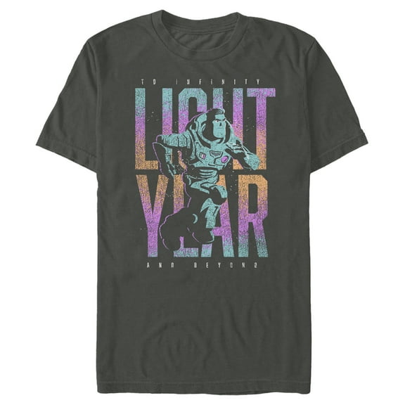 Men's Lightyear Buzz Lightyear Running to Infinity and Beyond  Graphic Tee Charcoal 3X Large