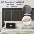 thumbnail image 5 of Haewon Full Size Bed Frame with Upholstered Headboard, Metal Platform Bed Frame with USB Charging and LED Lights, Under-Bed Storage, No Box Spring Needed, Noise Free, Hassle-Free Assembly, Dark Grey, 5 of 8