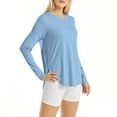 thumbnail image 2 of Coorders Women's Long Sleeve UPF 50+ UV Sun Protection Shirts, Beach Sun Quick Dry Swimming Protection T-Shirt/Hoodie for Outdoor Hiking, BlueSize, XL, 2 of 8