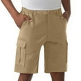 thumbnail image 2 of BiZtdJrK Men's Cargo Shorts 9" Inseam Casual Knee Length Hiking Short Pants Relaxed Fit Work Shorts with Multi-Pockets, Khaki, L, 2 of 6