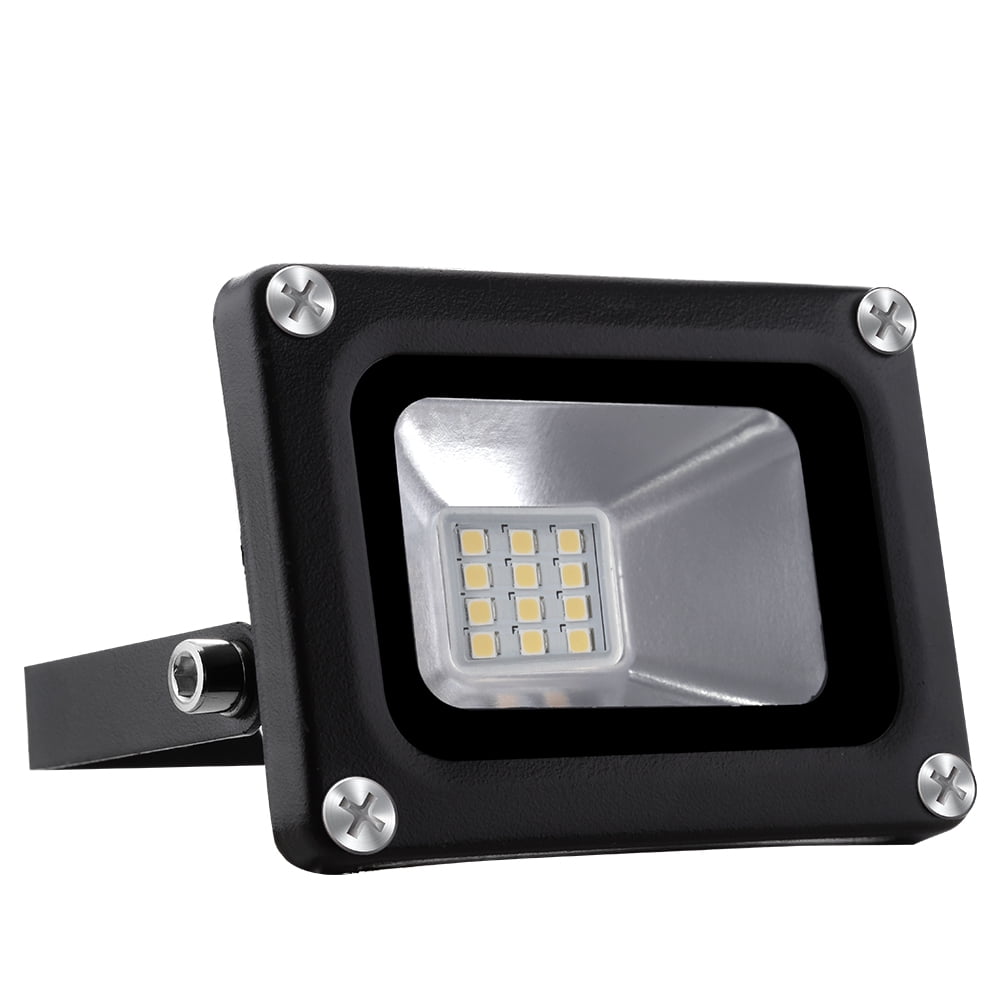 Garage 10W LED Flood Light Square Ultra-Thin Outdoor Super Bright Security Lights Factory Warehouse Cold White 6500K Floodlight for Garden Cold White, 10W 1000LM Waterproof IP65