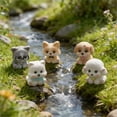 thumbnail image 3 of 9 piezas/Set de figuras de perros lindos de resina | Miniaturas creativas de paisajes de animales pequeños | Simulación de Corgi, Bichon Frise, Shiba Inu, 3 of 5