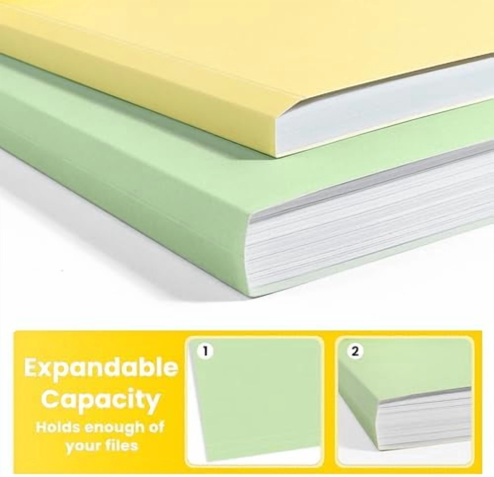 File Folders, 100 Pack Manilla Folders 8.5 x 11, 10 Colors Folder Office Organization Home School Folders for Documents Files Paper