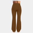 thumbnail image 7 of Ovticza Womens Flare Leggings Y2K Low Rise Cotton Leggings Fold Over Yoga Pants Bell Bottom Wide Leg Lounge Pants Trousers Coffee S, 7 of 7