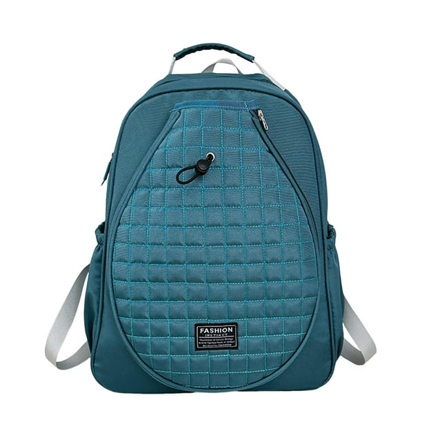Bolsa de tenis acolchada con funda para raqueta y correas acolchadas para los hombros, multiusos, 33 x 15 x 44 cm, con compartimento para zapatos, azul