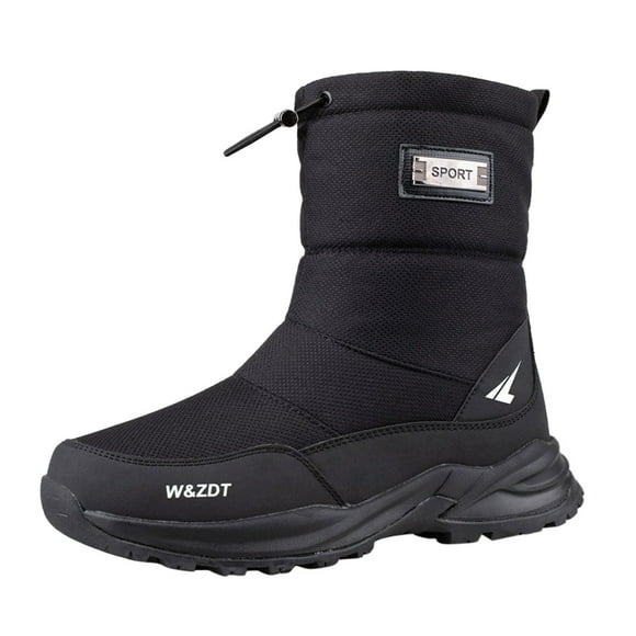 YOUSNH Bottes de Sport Montantes d'Hiver pour Hommes pour Activités de Plein Air, à Cordon, Non Épaisses, Chaudes, Bottes de Neige, Chaussures, Bottes pour Hommes, Noir 9