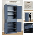 thumbnail image 3 of KIGOTY 72" Tall Kitchen Pantry Cabinet with Drawer and 4 Adjustable Shelves, Freestanding Pantry Storage Cabinets, Wood Cupboard Pantry Cabinet for Kitchen, Dining Room, Living Room, Greyish Blue, 3 of 17