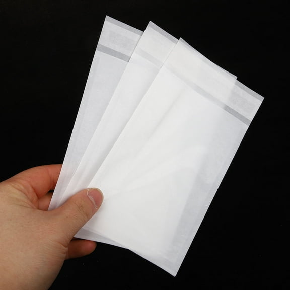 HOOWIFFY White Wax Paper Packaging Bags, 100pcs with Visualized Design for Food Storage and Wrapping