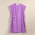 thumbnail image 2 of Rohuuque Women's Snap Robes Sleeveless Housecoat Lightweight Bathrobes Plush Fleece Robe Casual Nightgown with Pockets Purple, 2 of 5