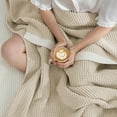 thumbnail image 5 of Chenille Waffle Knit Throw Blanket Reversible Bedding Blanket, 90"x90", Beige, 5 of 7