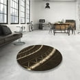 thumbnail image 4 of Ahgly Company Machine Washable Indoor Round Transitional Red Brown Area Rugs, 7' Round, 4 of 7