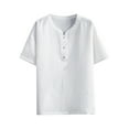 thumbnail image 2 of WREESH Men's Summer Casual T-Shirts Fashion Comfortable Short Sleeve Solid Notch Neck Tops White, 2 of 6