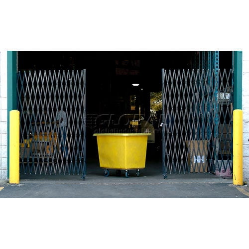 Global Industrial 241689 Double Folding Security Gate, Gray - 10 x 5 ft.