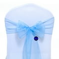 thumbnail image 2 of mds Pack of 10 Organza Chair Sash Bow Sashes for Wedding Decoration -Baby Blue, 2 of 7