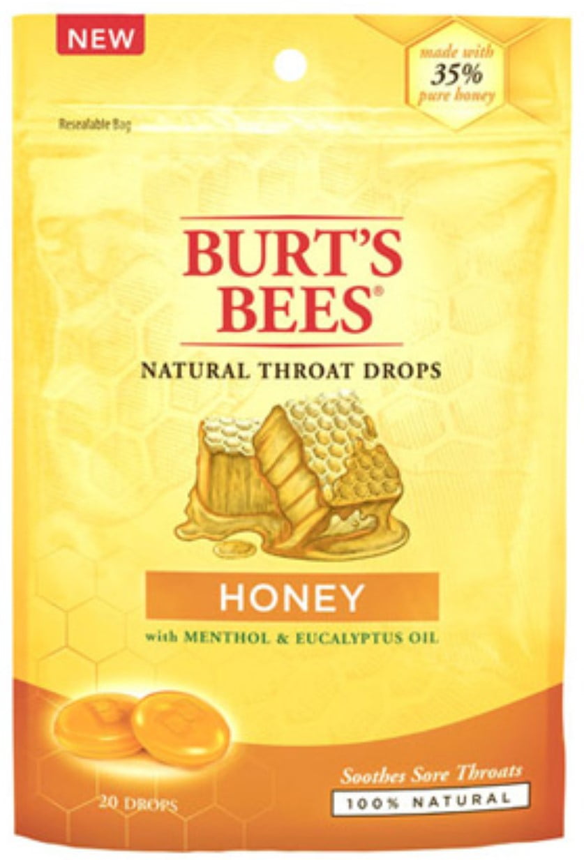 Burt's Bees Natural Throat Drops, Honey 20 ea (Pack of 4)