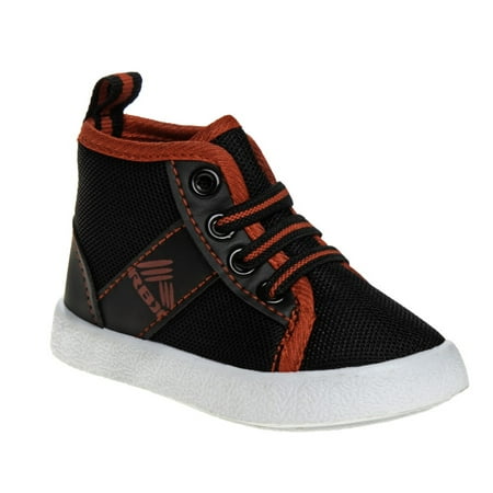 RBX Canvas Sneakers for Babies and Toddlers - Black/Red, Size: 3