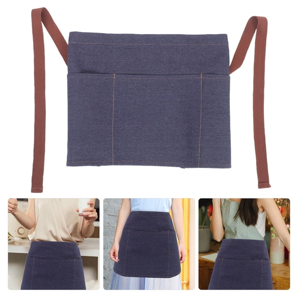 UPGRATOR Delantal Para Meseros Unisex De Mezclilla Con Ajuste Y Múltiples Bolsillos