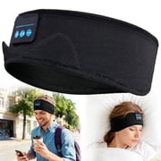 Bluetooth Sleep Mask, Wireless Sport Headband Headphones with Built-in Speakers for Side Sleepers