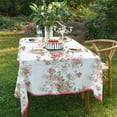 thumbnail image 3 of Pink Rectangle Tablecloth, Floral Tablecloth, Pink Flowers Print Table Cloth, Spring Summer Waterproof Wrinkle Free Rectangle Tablecloth for Rectangle Tables 60 X 84, 60 X 102, 60 X 120 Inch, 3 of 5