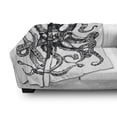 thumbnail image 3 of Octopus Soft Flannel Fleece Throw Blanket, Vintage Style Diver Octopus Marine Animal Tentacles Scuba Concept, Cozy Plush for Indoor and Outdoor Use, 50" x 70", Charcoal Grey and White, by Ambesonne, 3 of 6