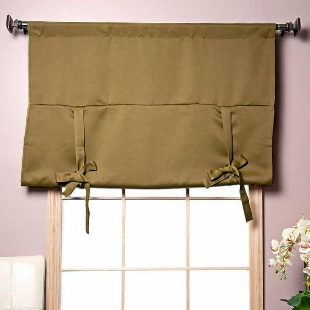 Aleko Thermal-Insulated Blackout Tie-Up Curtains Shades - Walmart.com
