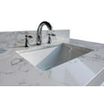 thumbnail image 3 of 43‘’x22" bathroom stone vanity top engineered stone carrara white marble color with rectangle undermount ceramic sink and faucet hole with back splash, 3 of 8