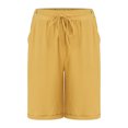 thumbnail image 4 of 50% off Clearance!Summer Fashion Plus Size Bermuda shorts for Women Linen Solid Color Comfortable Elastic Wide Leg Casual, 4 of 4