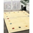 thumbnail image 3 of Ahgly Company Machine Washable Indoor Round Contemporary Brown Gold Area Rugs, 6' Round, 3 of 7