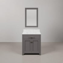 Water Creation Madison 30" Solid Hardwood Single Bathroom Vanity in Gray/Chrome