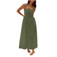 thumbnail image 1 of WRKEKC Robes d'Été pour Femmes Robe Midi Dos Nu à Larges Bretelles avec Col en V Ajustée pour Soirée, 1 of 8
