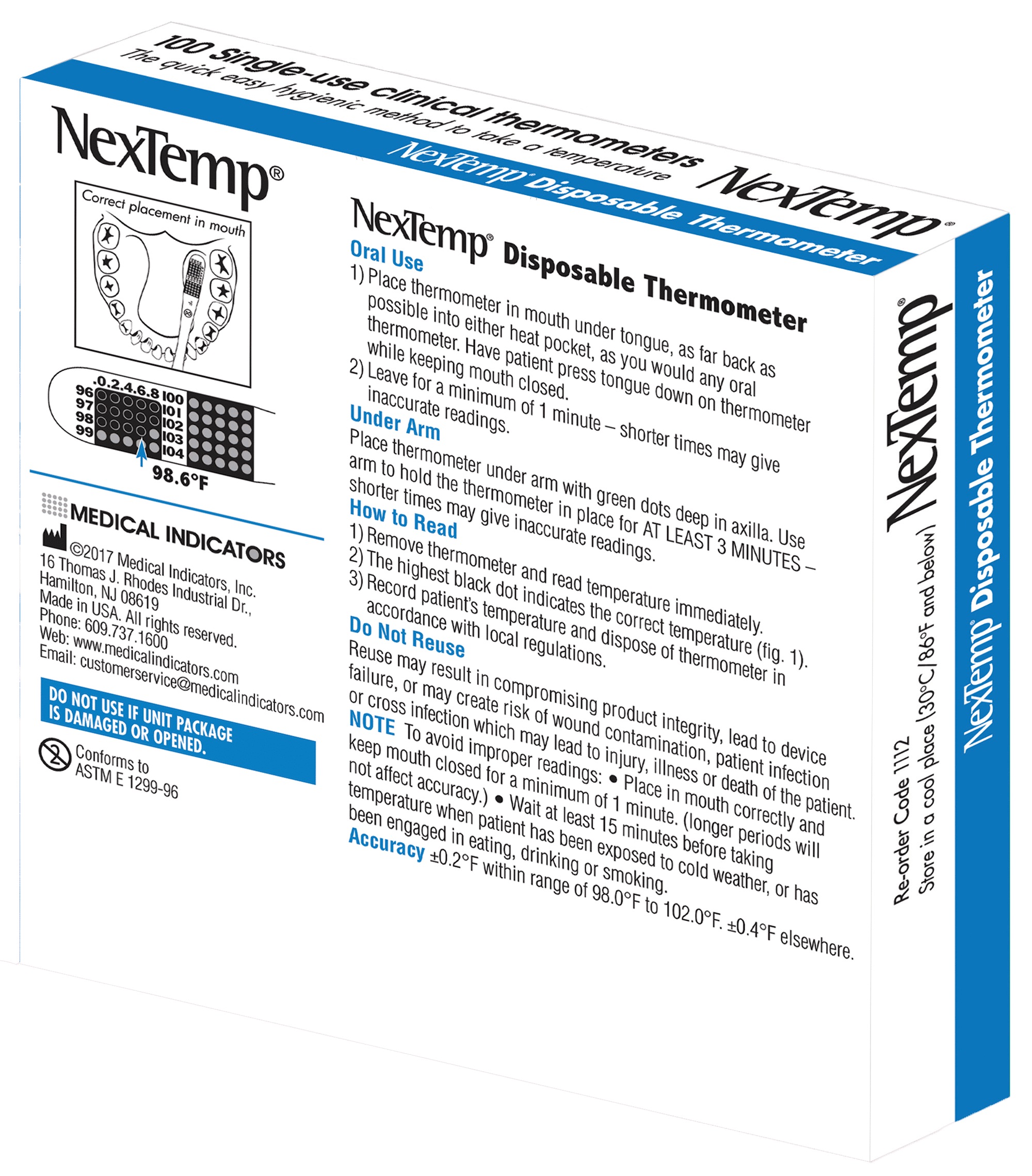 NexTemp Ultra Single-Use Thermometers - Individually Wrapped Disposable  First Aid Supplies with High-Accuracy Readings, for Work, Home, and Travel