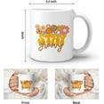 thumbnail image 4 of Preppy Retro Stay Groovy Flowers Floral Peace Sign Ceramic Double Side Printed Mug Cup,Spring Summer Blooms Hippie 70s Boho Coffee Milk Tea Mug Cup,Gifts For Teen Girls Women - 11 oz, 4 of 4